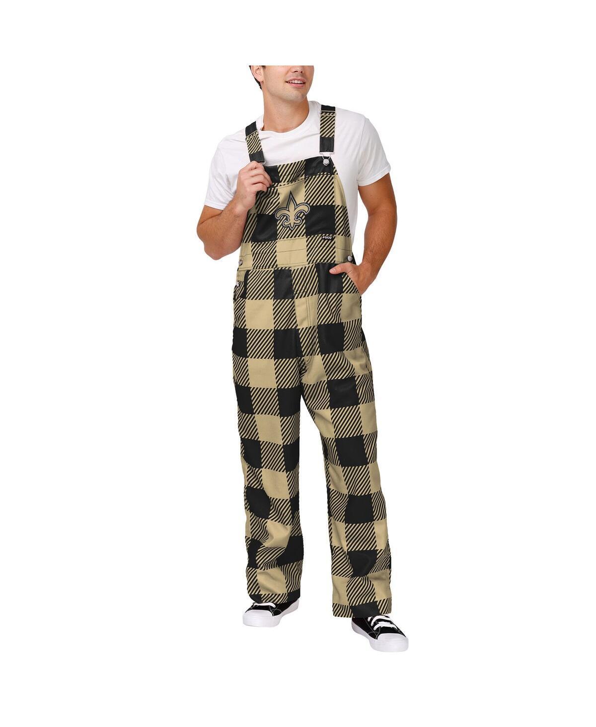 Mens FOCO New Orleans Saints Big Logo Plaid Overalls Product Image