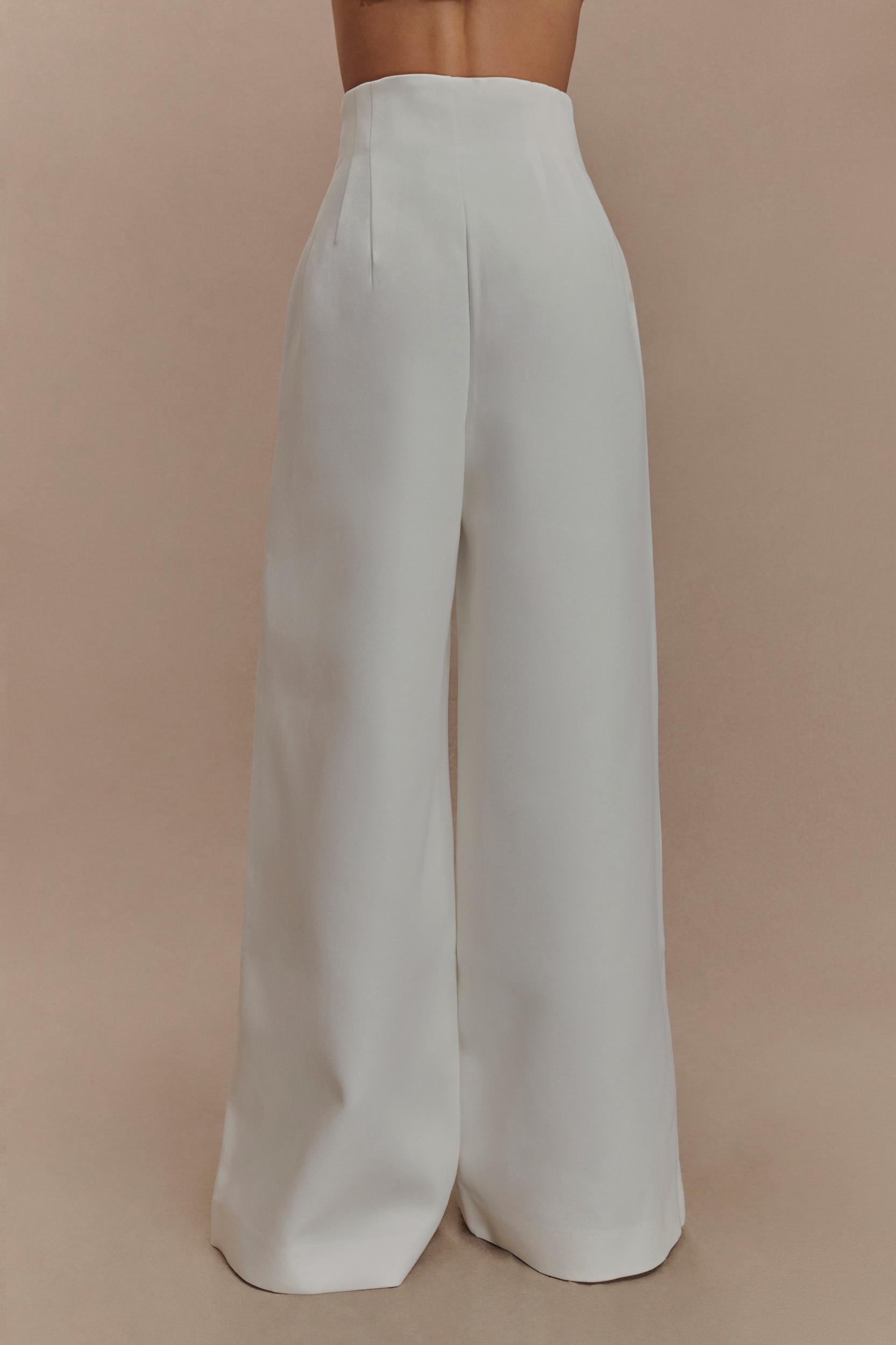 Silas High Waist Pants - White Product Image