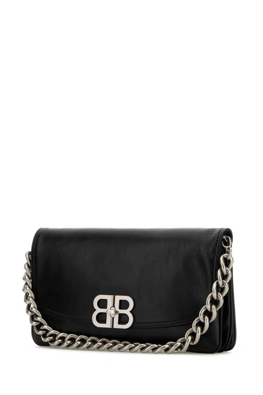 BALENCIAGA Soft Flap Handbag In Black Product Image