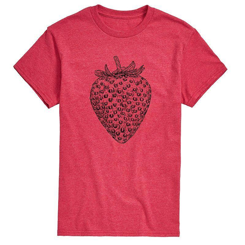 Men's Strawberry Sketch Graphic Tee, Size: Small, Red Product Image