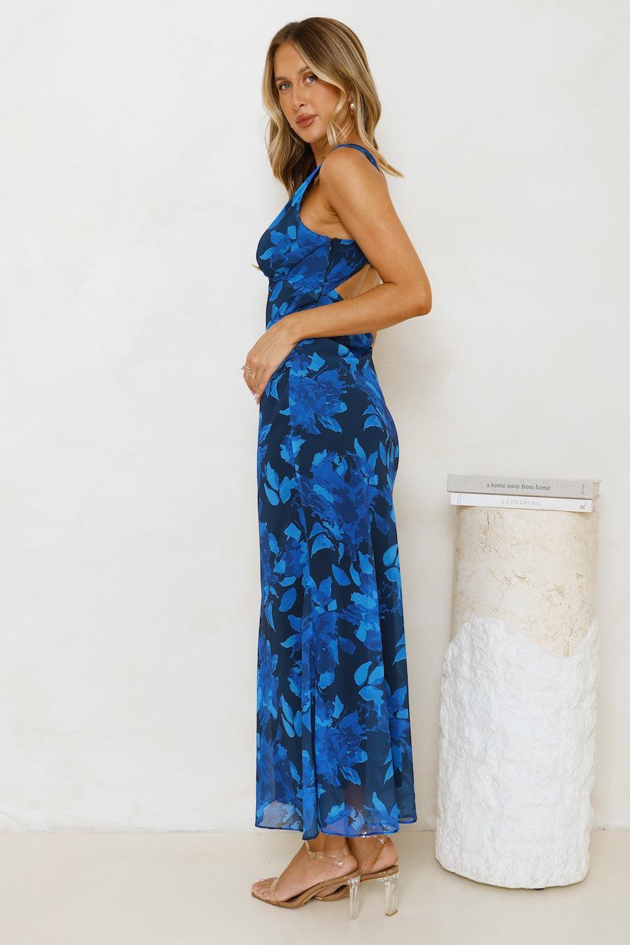 Let's Twirl Maxi Dress Blue Product Image