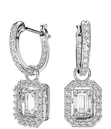 Swarovski Millenia Octagon Cut Crystal Hoop Drop Earrings Product Image