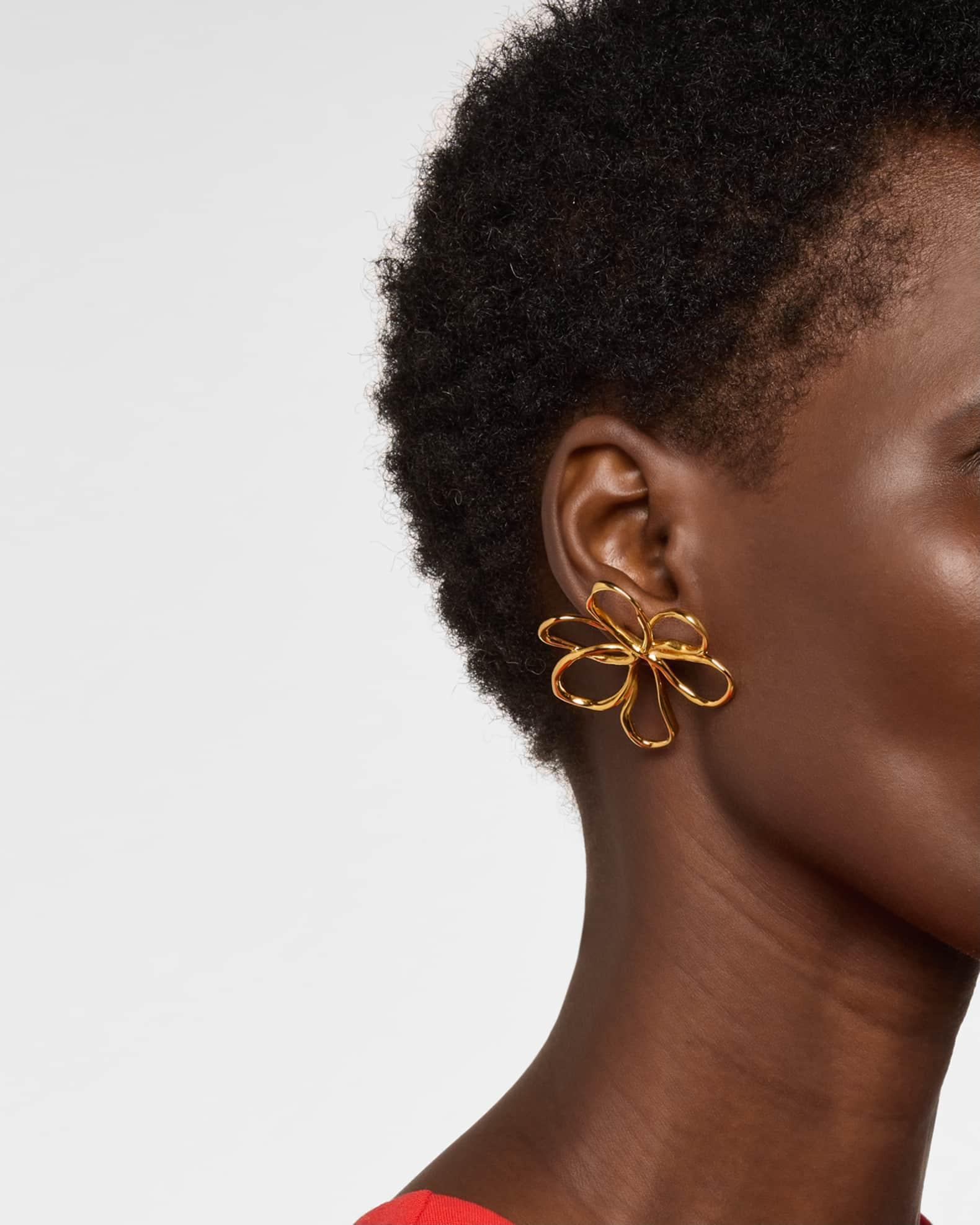 Small Threaded Flower Earrings Product Image