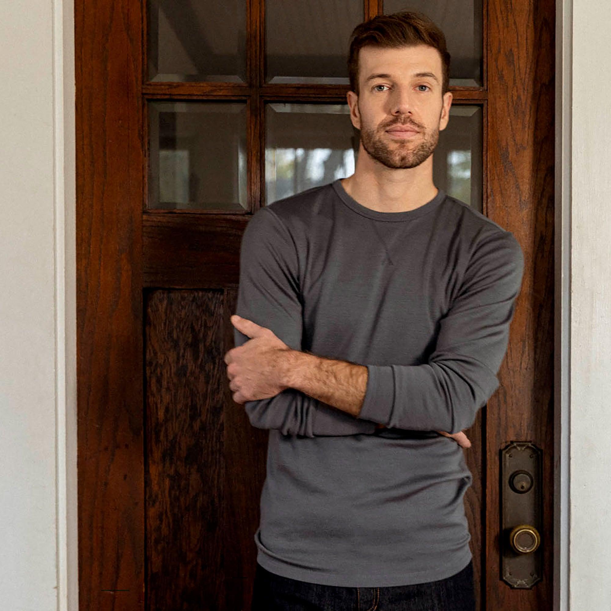 Merino Wool Interlock Sweatshirt | Iron Gray Product Image