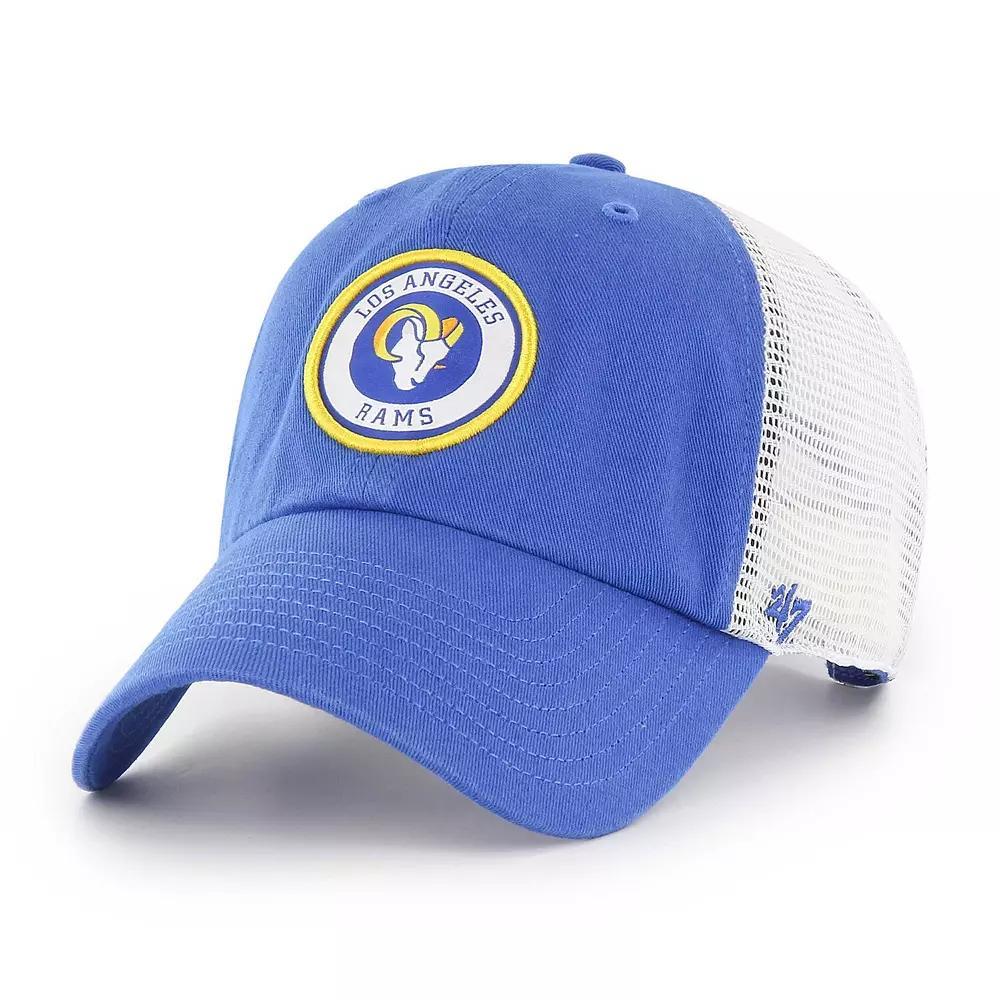 Men's '47 Royal/White Los Angeles Rams Highline Clean Up Trucker Snapback Hat, Blue Product Image