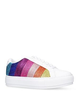 Kurt Geiger London Laney Metallic Rainbow Stripe Rhinestone Embellished Platform Sneakers Product Image