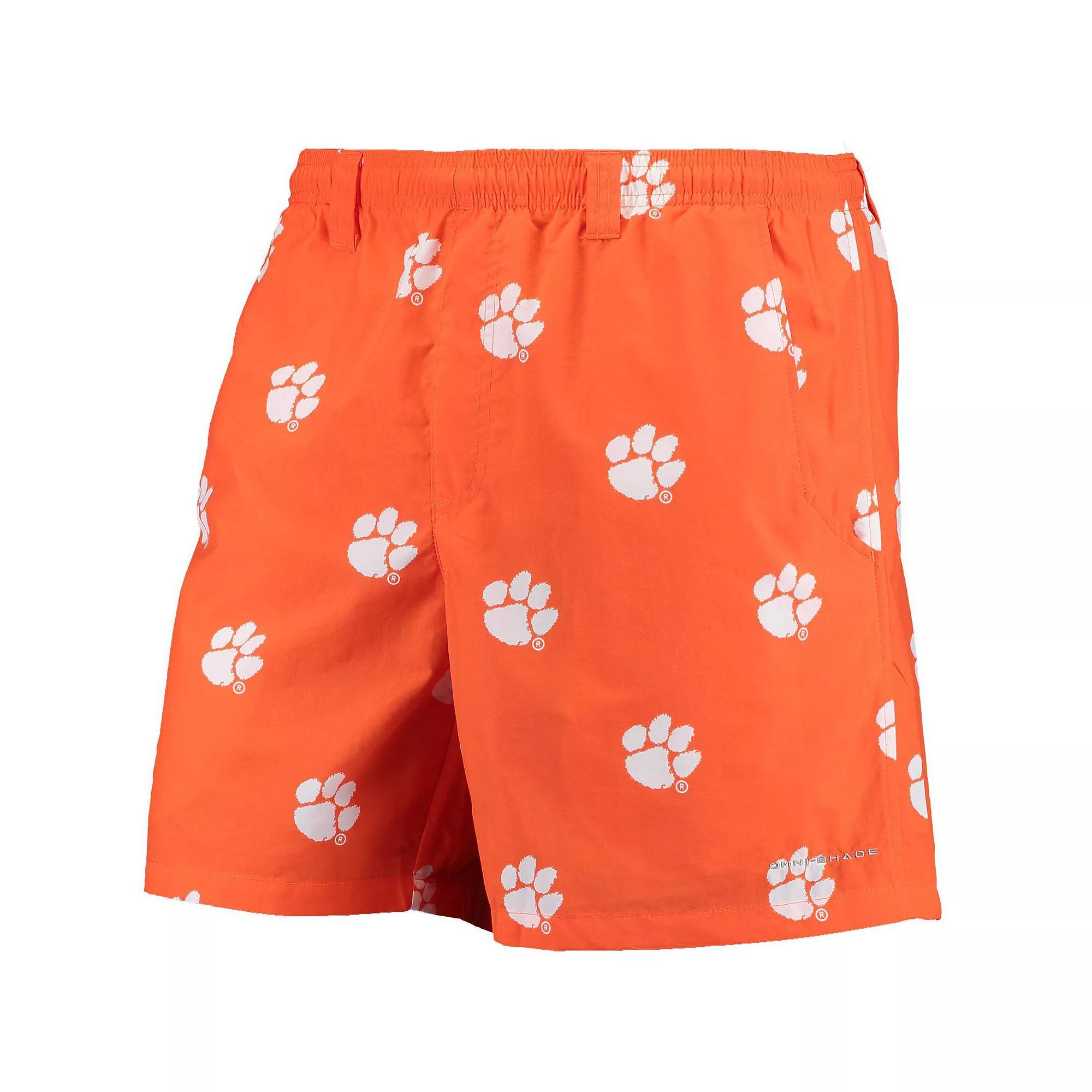 Men's Columbia Orange Clemson Tigers PFG Backcast II Omni-Shade Hybrid Shorts, Size: 2XL Product Image