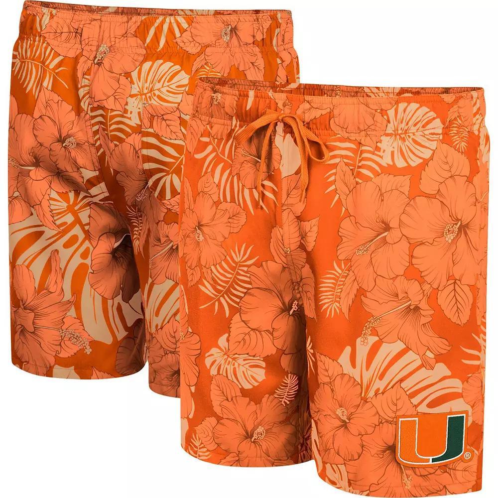 Men's Colosseum Orange Miami Hurricanes The Dude Swim Shorts, Size: Small Product Image
