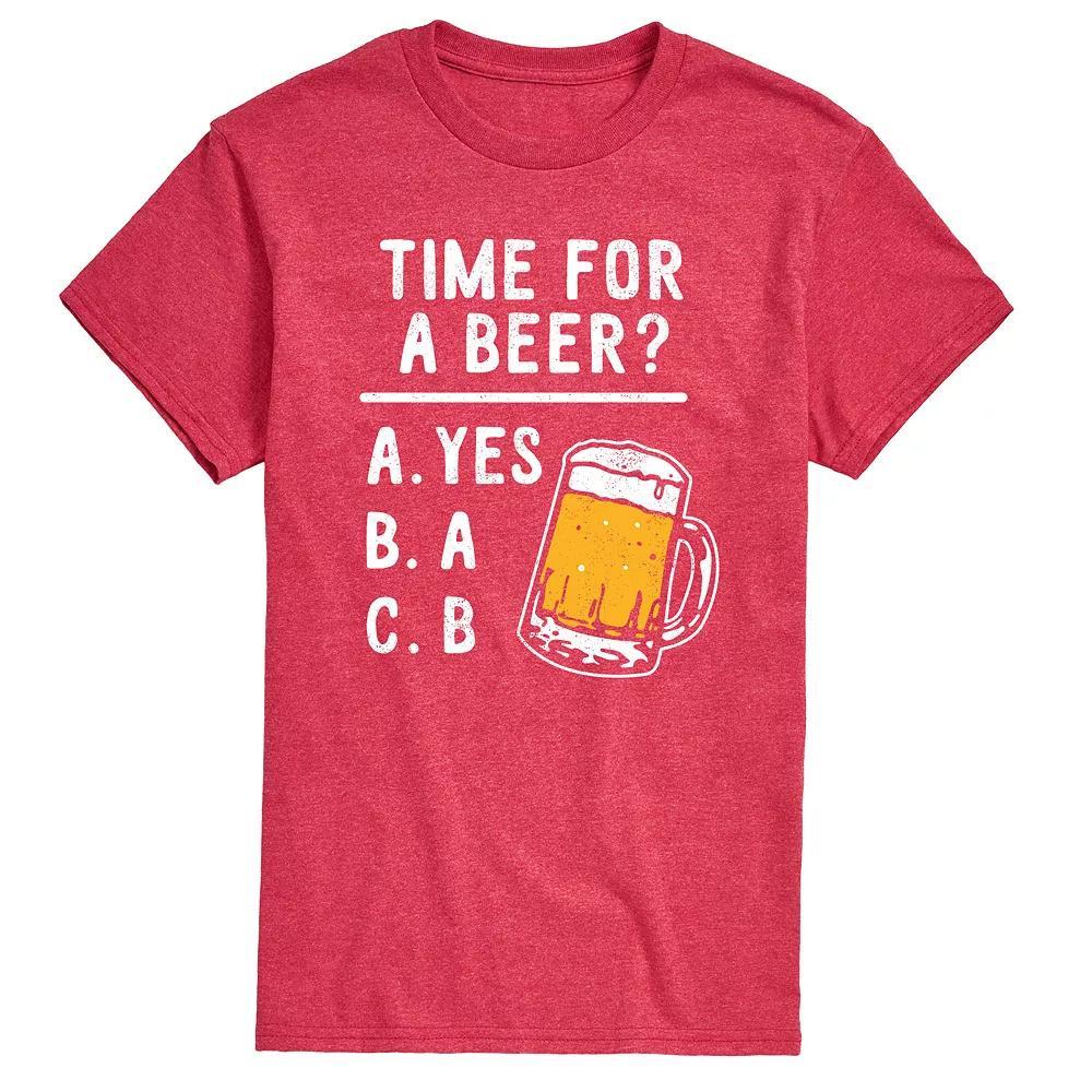 Men's Time for a Beer Tee, Size: XL, Red Product Image