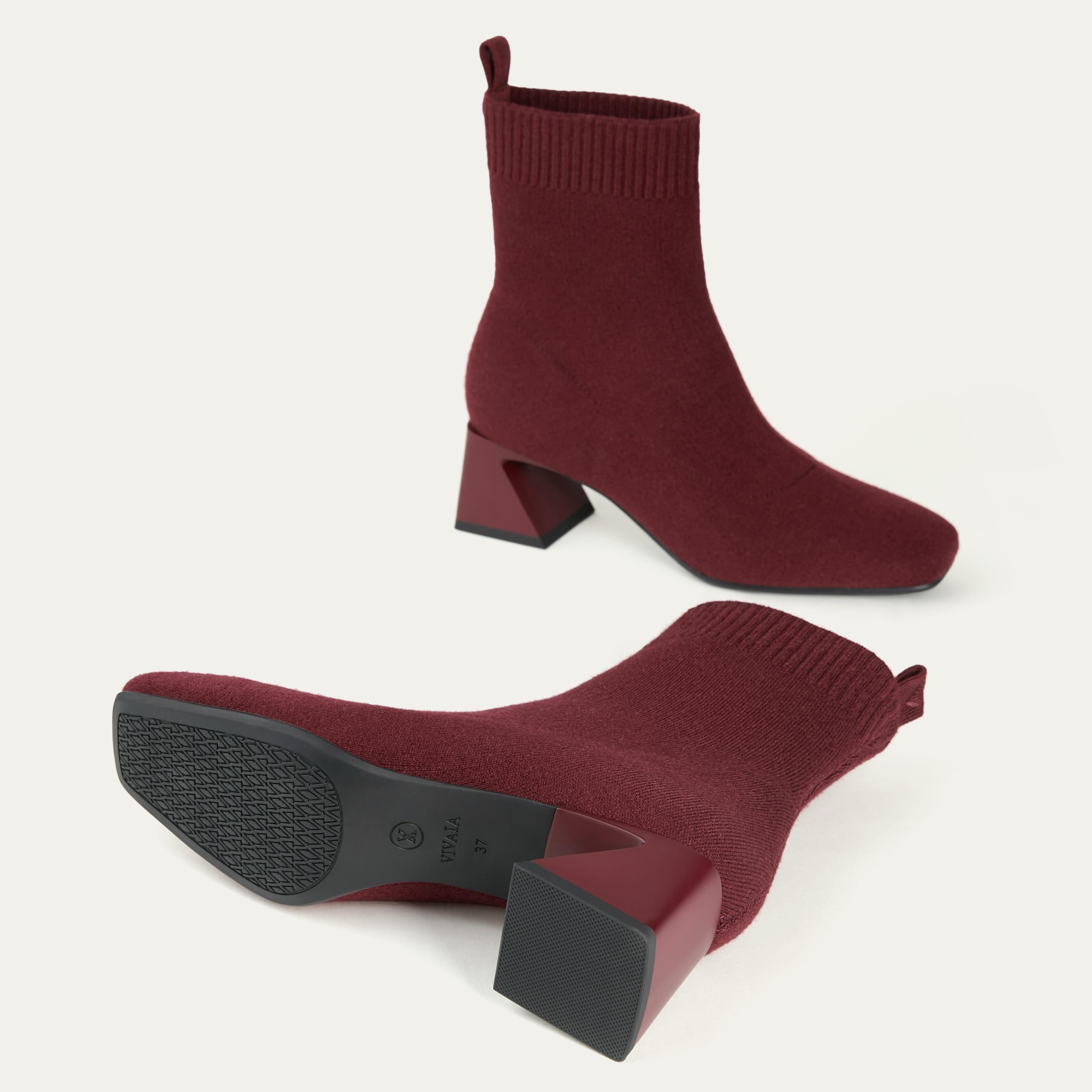 Square-Toe Water-Repellent Boots (Margot Wedge Bootie) Product Image