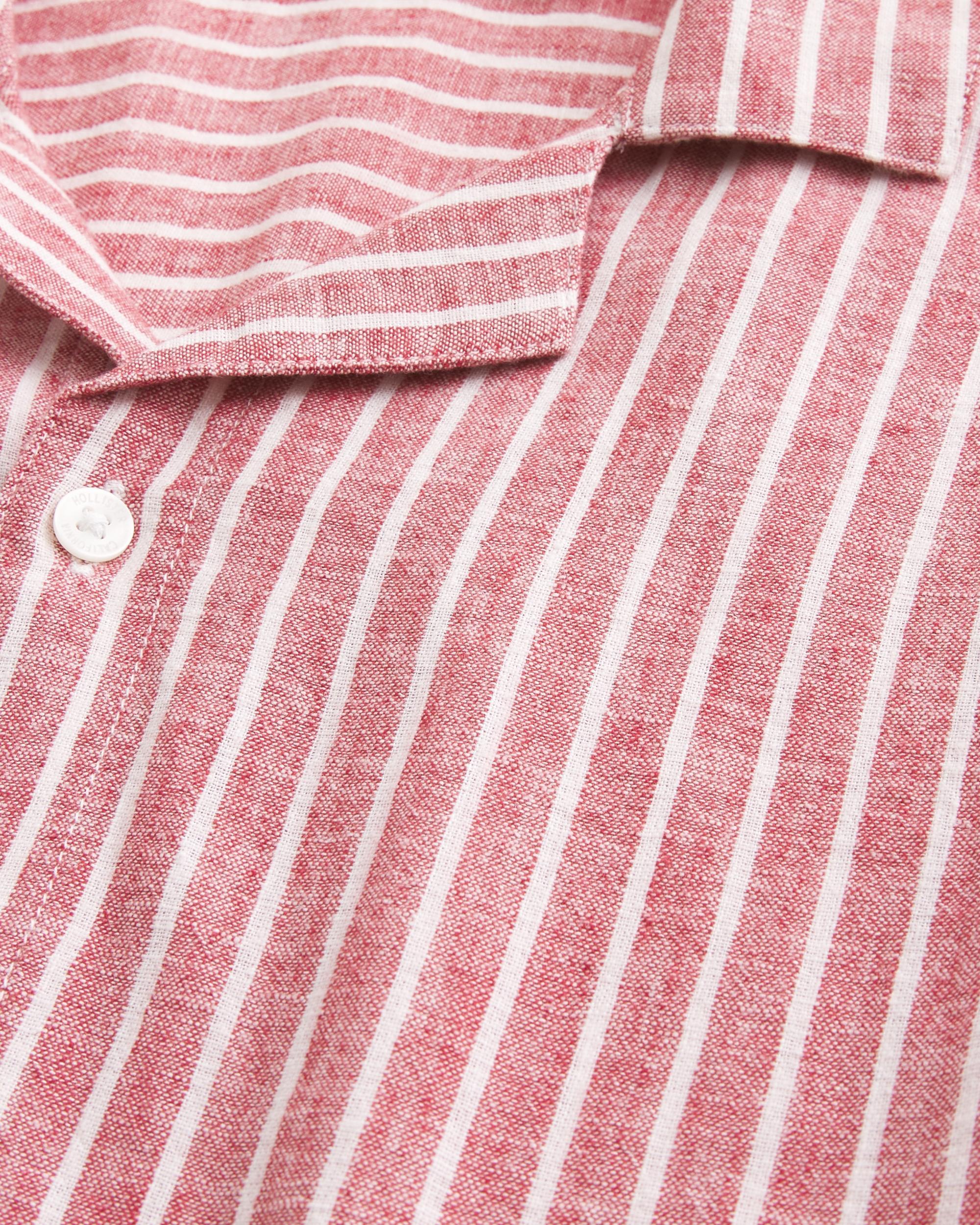Boxy Short-Sleeve Linen-Blend Shirt Product Image