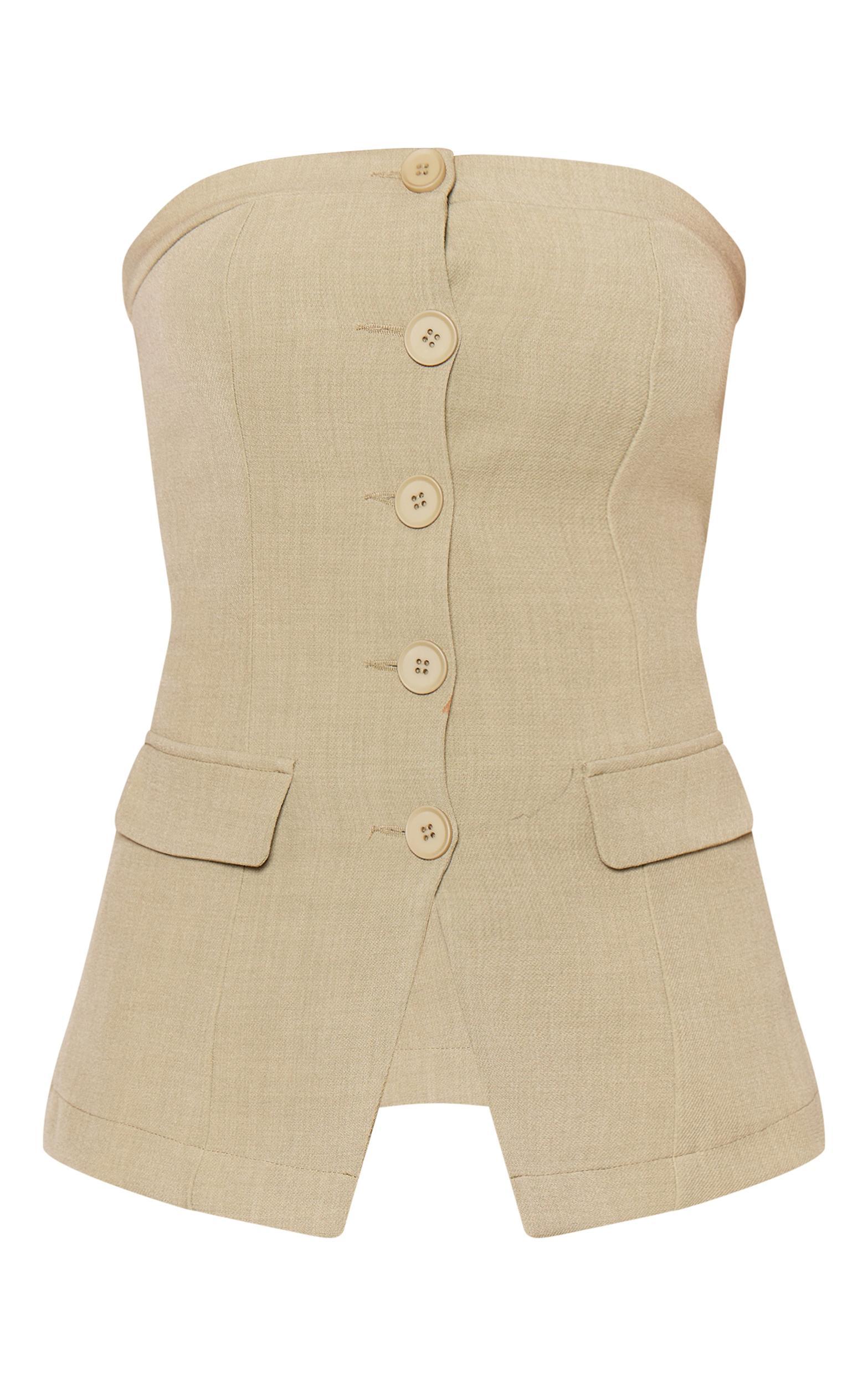 Premium Sage Tailored Woven Top Product Image