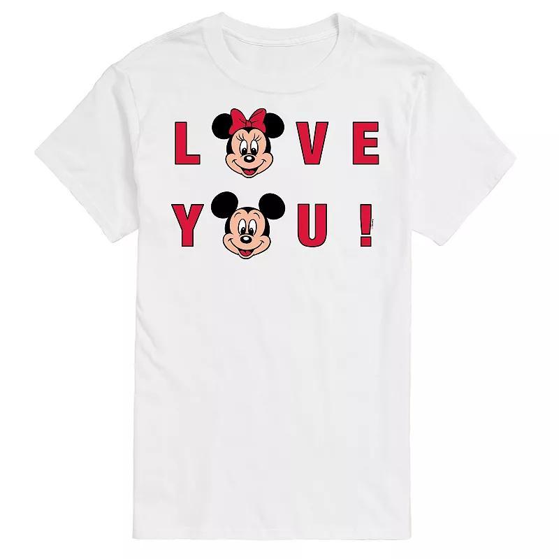 Disneys Mickey & Minnie Mouse Big & Tall Love You Graphic Tee, Mens Product Image