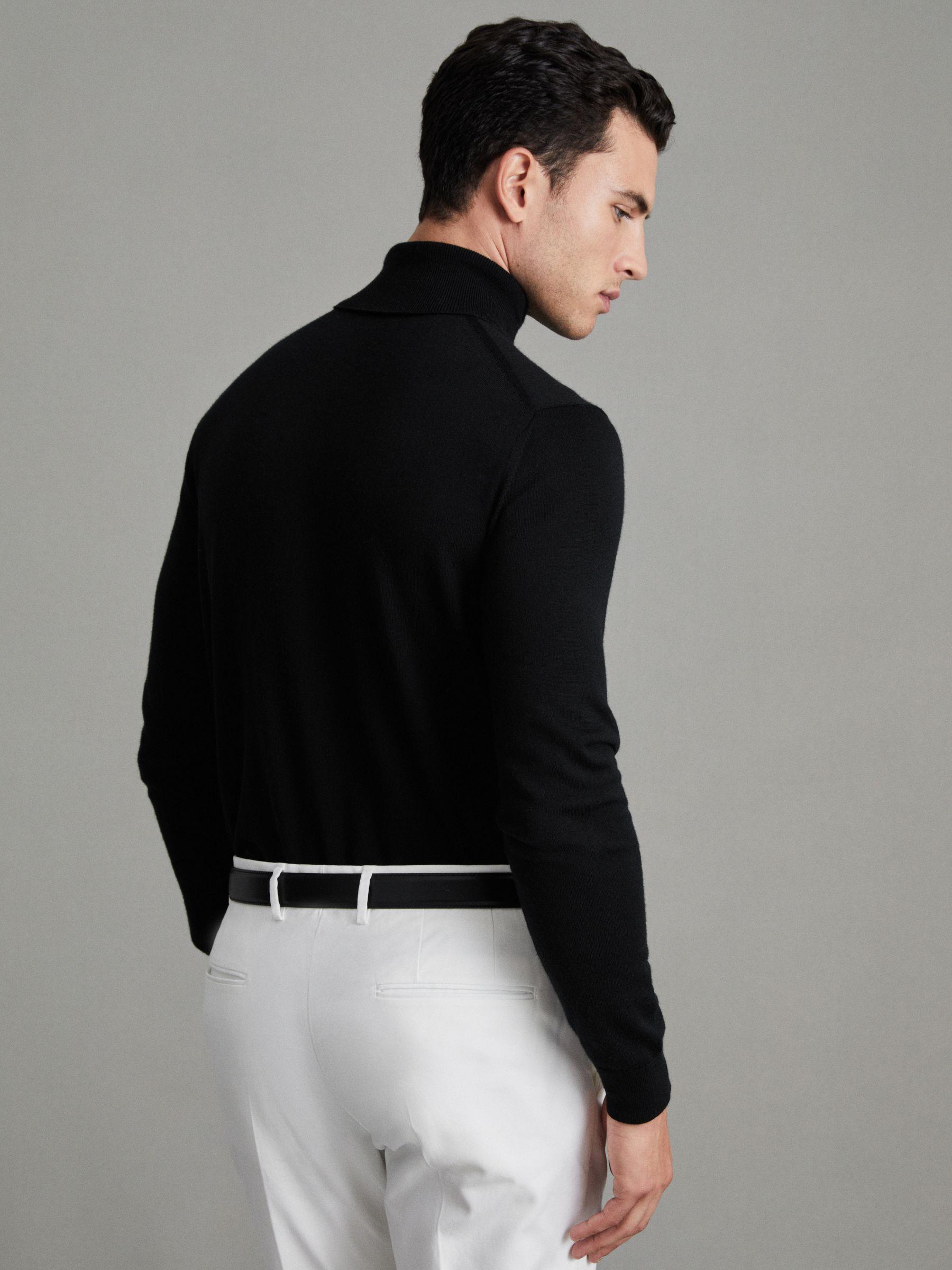 Merino Roll-Neck Jumper in Black Product Image