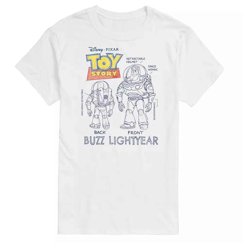 Disney / Pixar's Toy Story 4 Men's Buzz Sketches Graphic Tee, Size: XXL, White Product Image