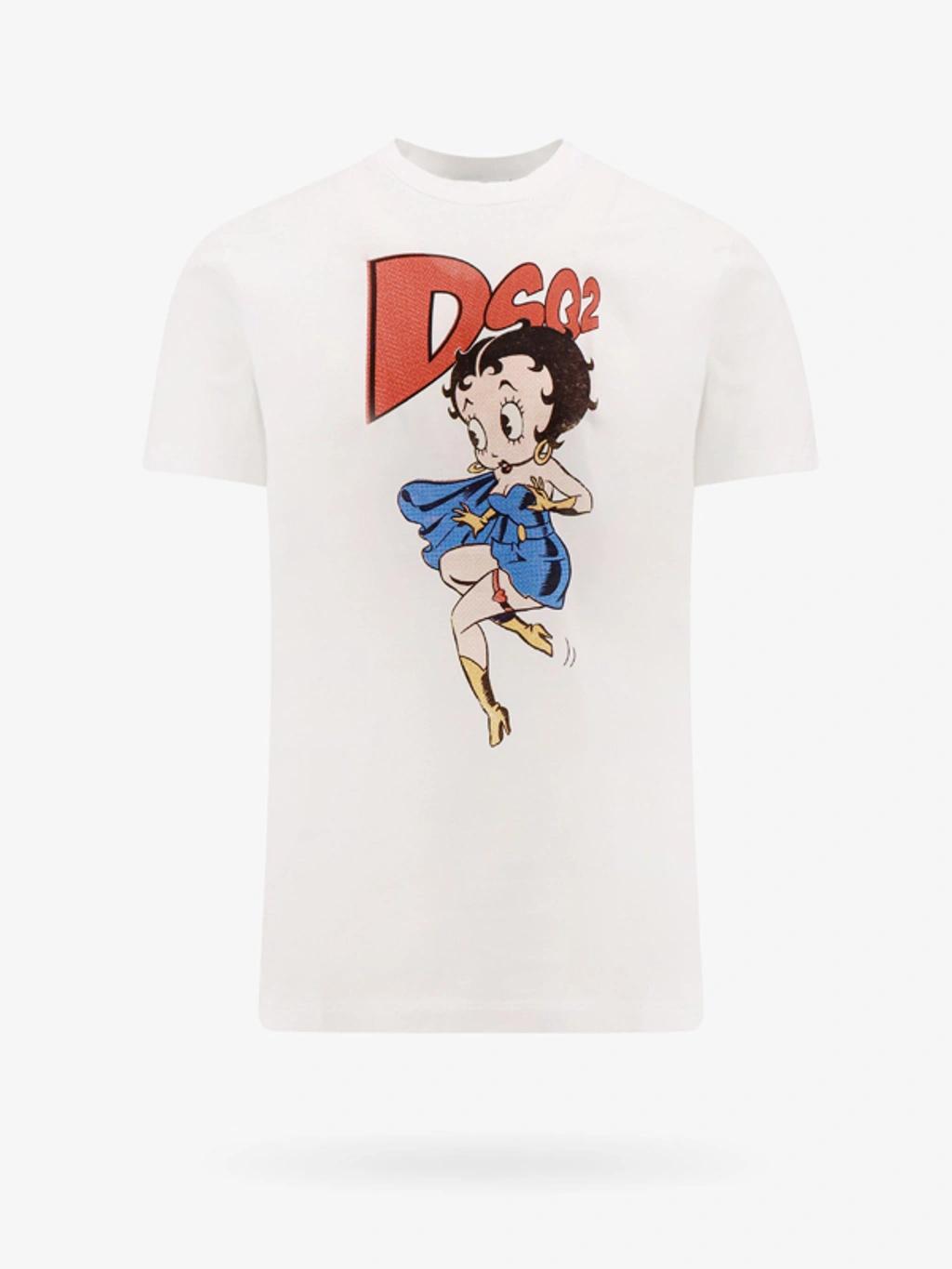 DSQUARED2 X Betty Boop Cotton T-shirt In White Product Image