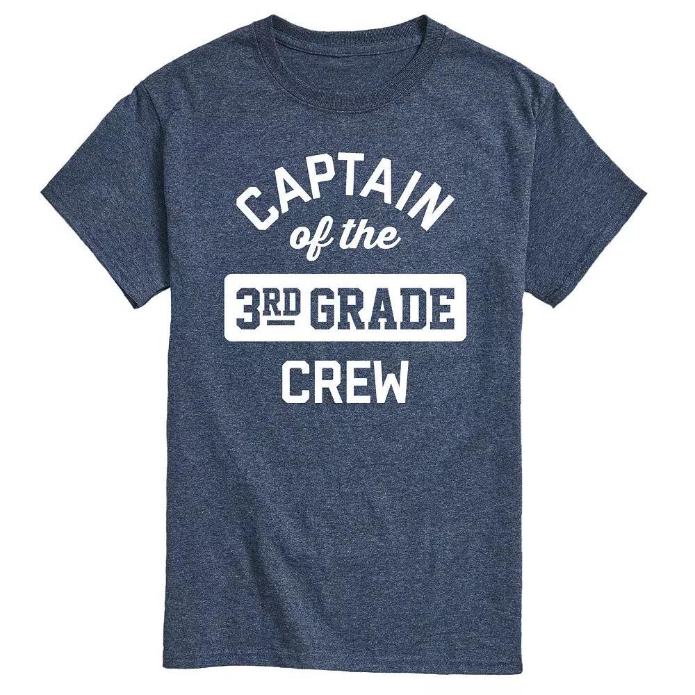 Men's Captain Of 3rd Grade Crew Tee, Size: Large, Blue Product Image