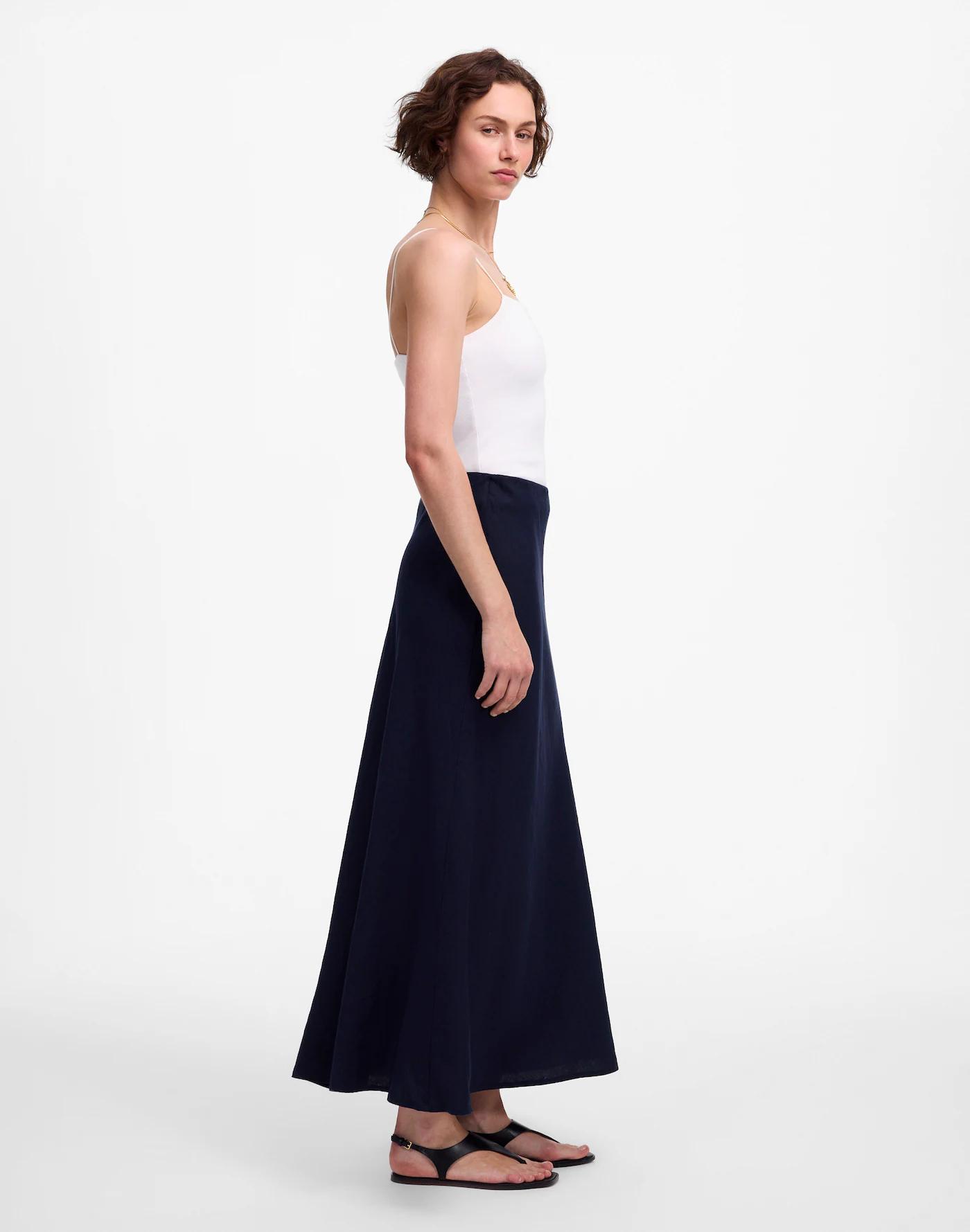 Linen Maxi Slip Skirt Product Image