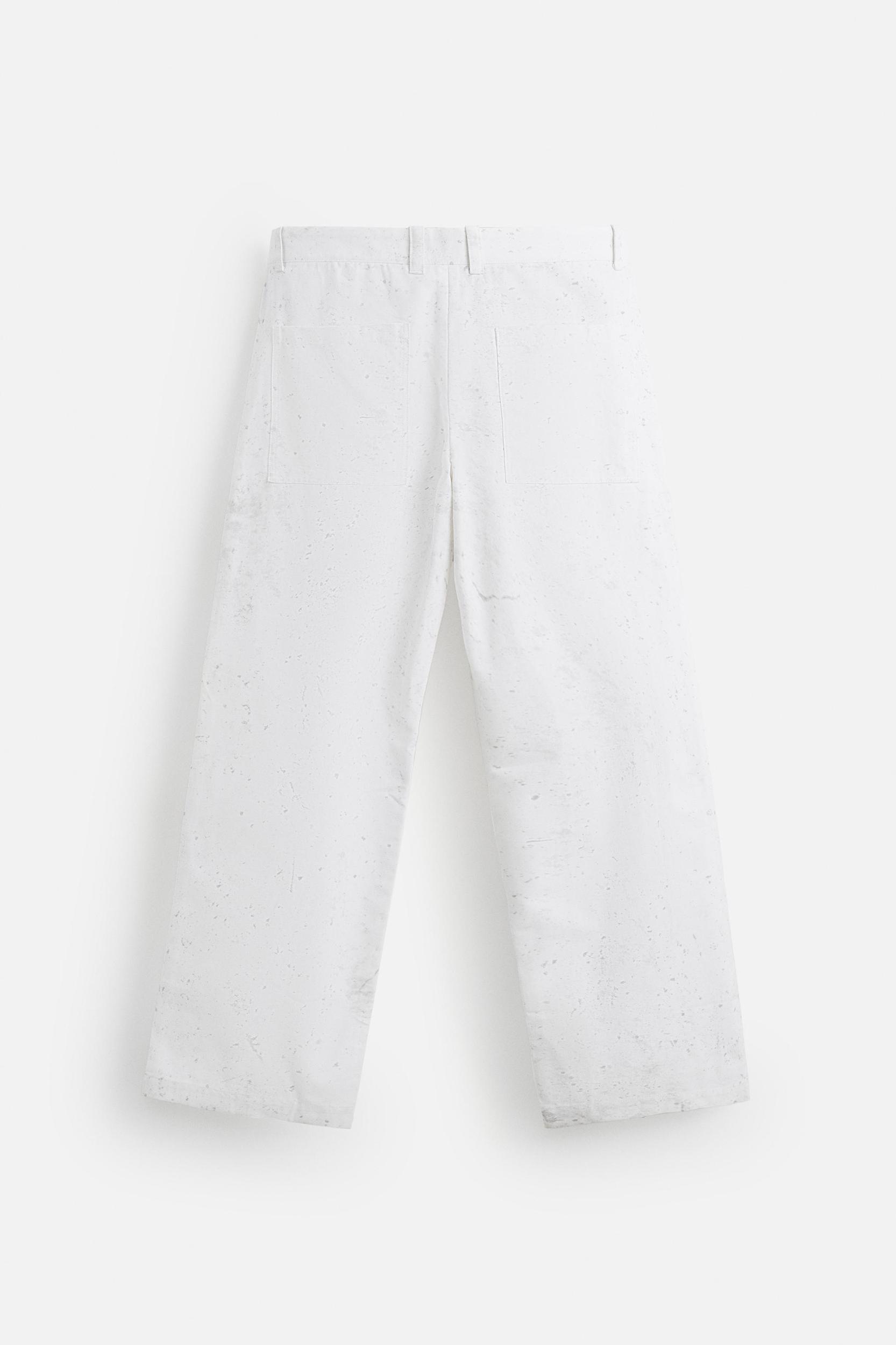 WIDE FIT ABSTRACT PRINT PANTS Product Image