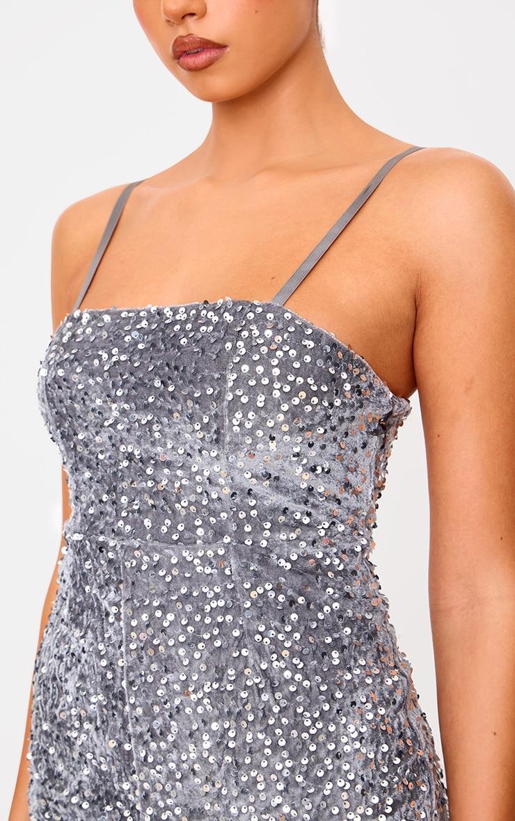 Silver Strappy Sequin Hot Pant Romper Product Image