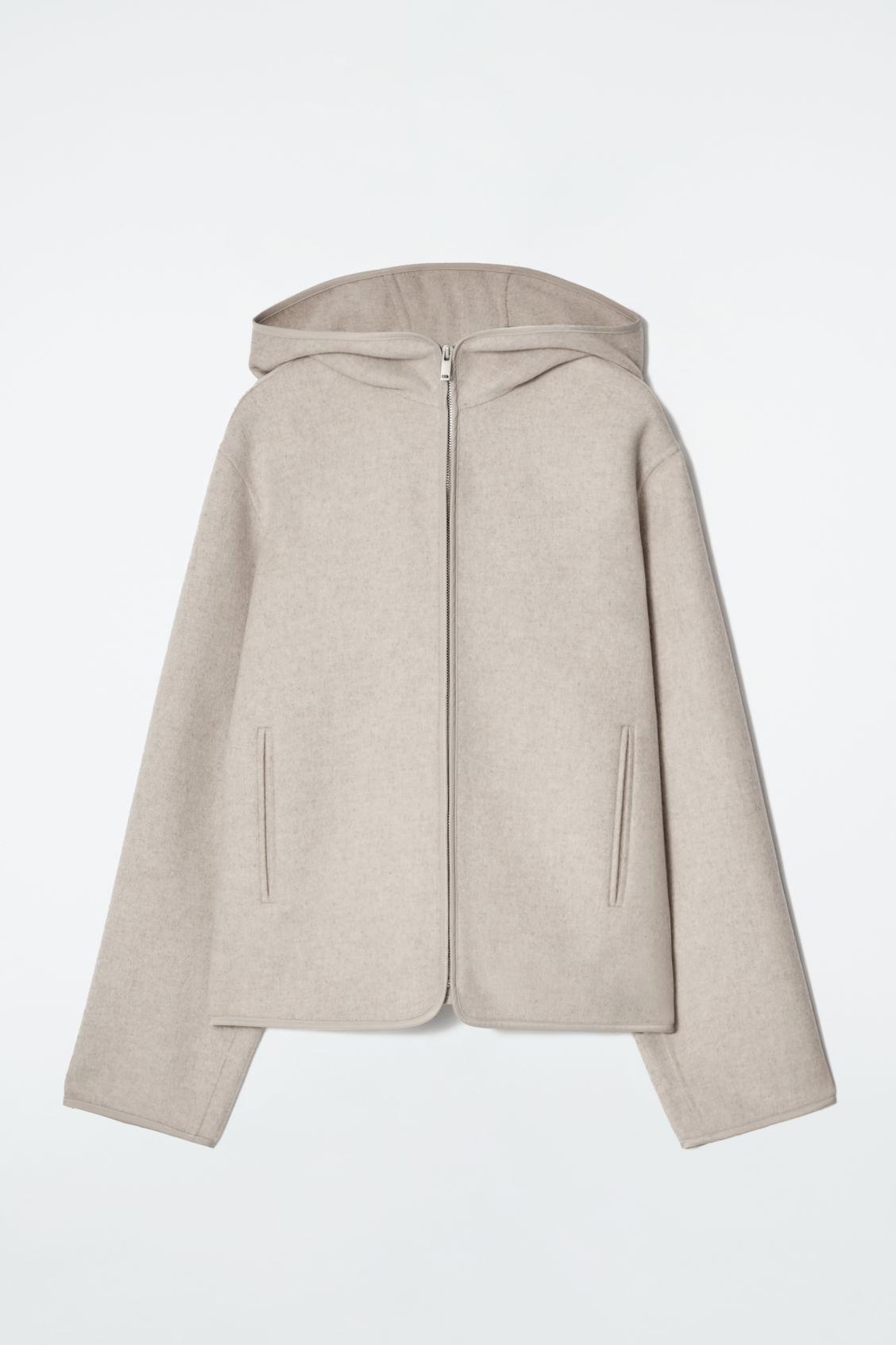 HOODED DOUBLE-FACED WOOL JACKET Product Image