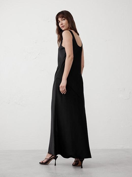 Silky Twill Slit Maxi Dress Product Image