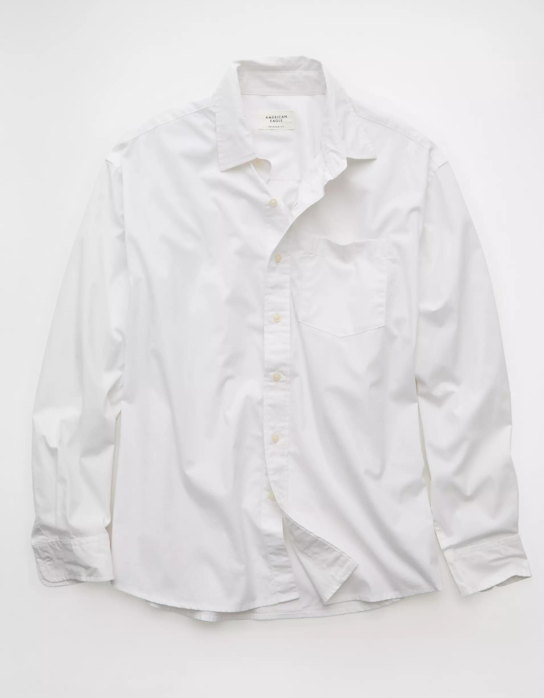 AE Everyday Relaxed Fit Poplin Button-Up Shirt Product Image