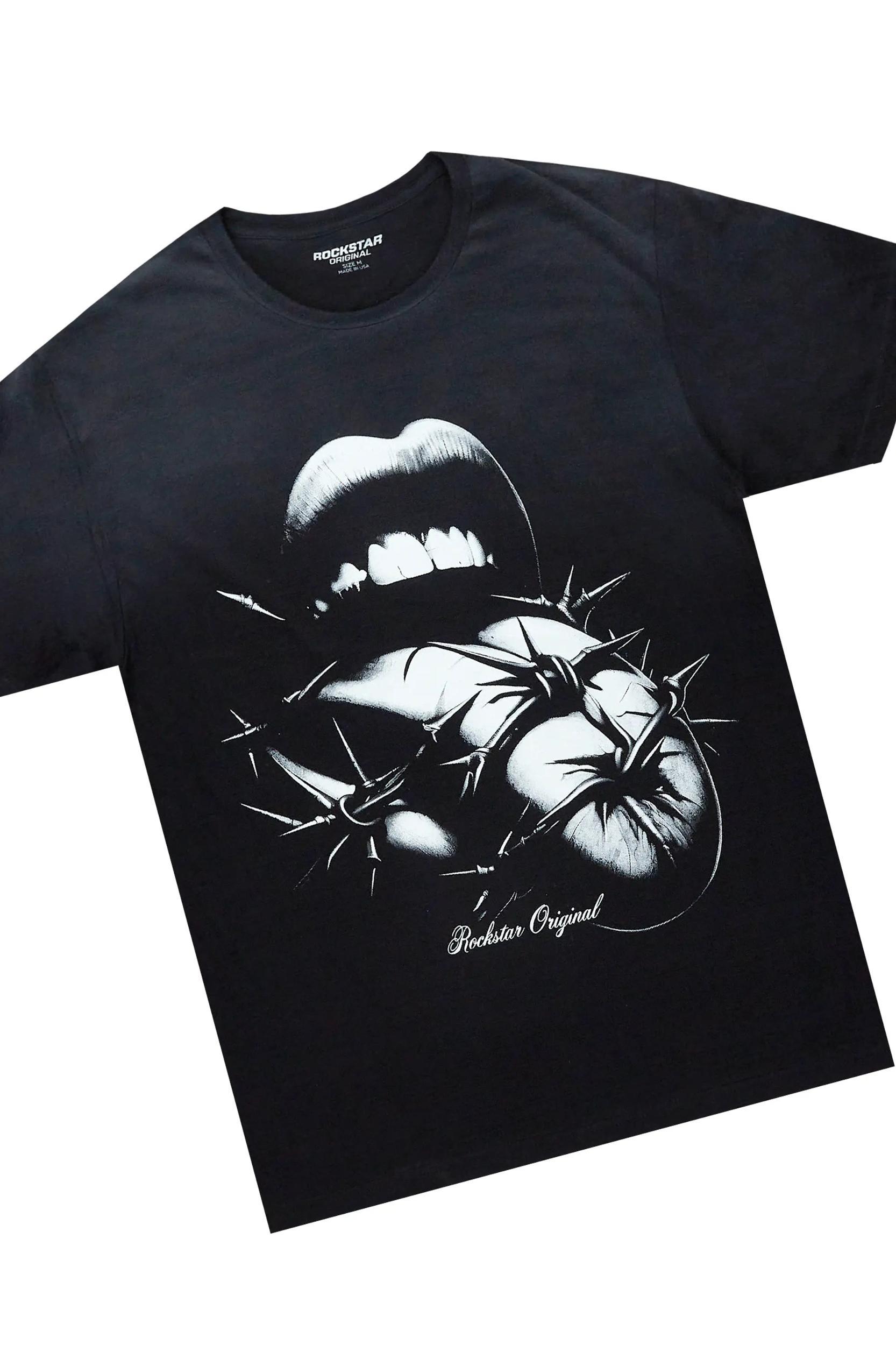 Schmear Black T-Shirt/Stacked Flare Jean Bundle Male Product Image