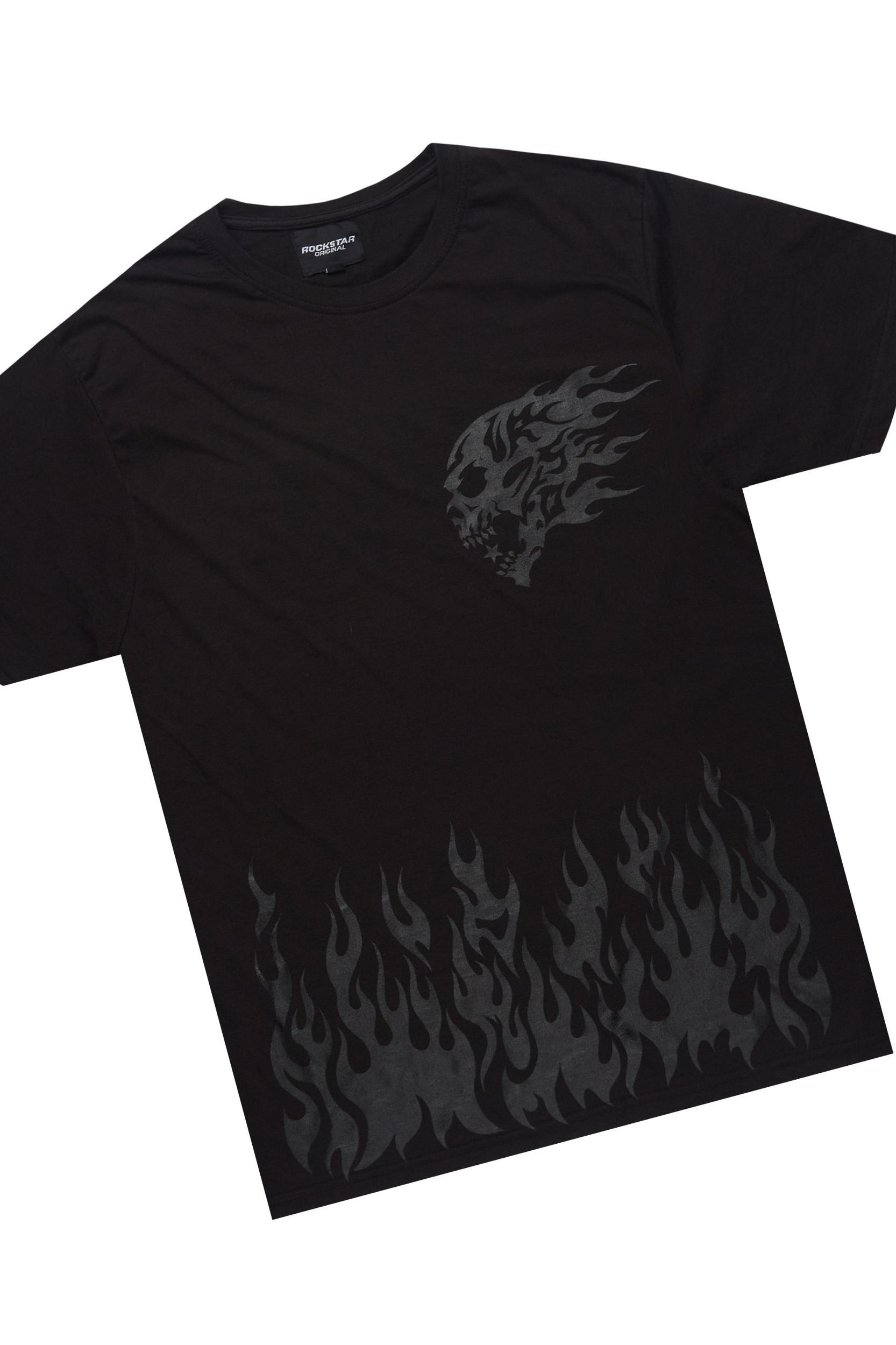 Bubble Black T-Shirt/Raw Edge Short Set Male Product Image