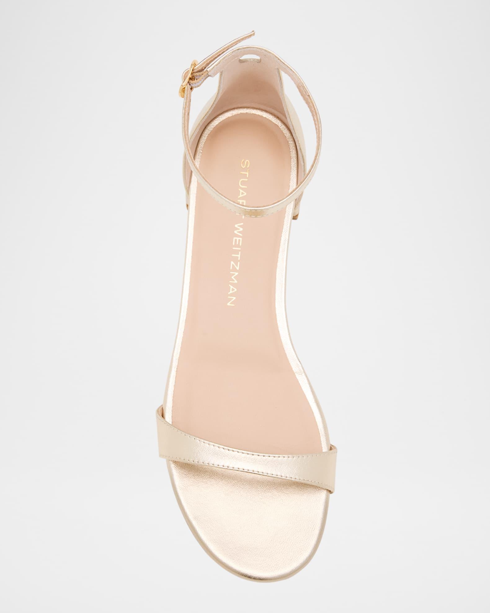 Nudist Metallic Ankle-Strap Sandals Product Image