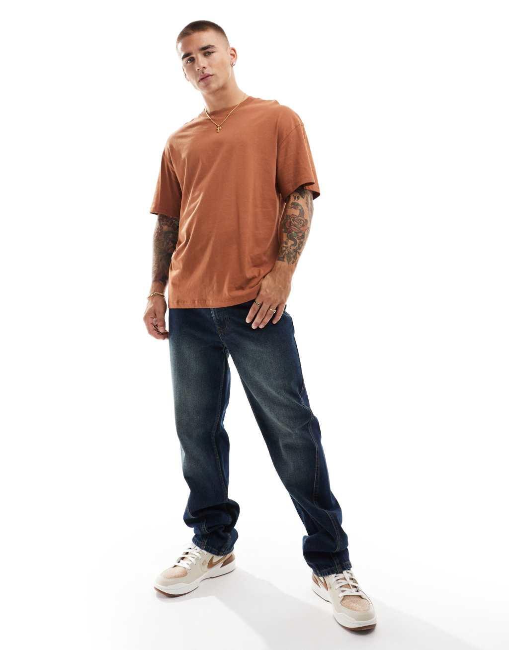 Jack & Jones oversized t-shirt in orange Product Image