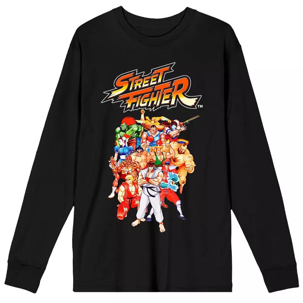 Men's Street Fighter Character Long Sleeve Tee, Size: Large, Black Product Image