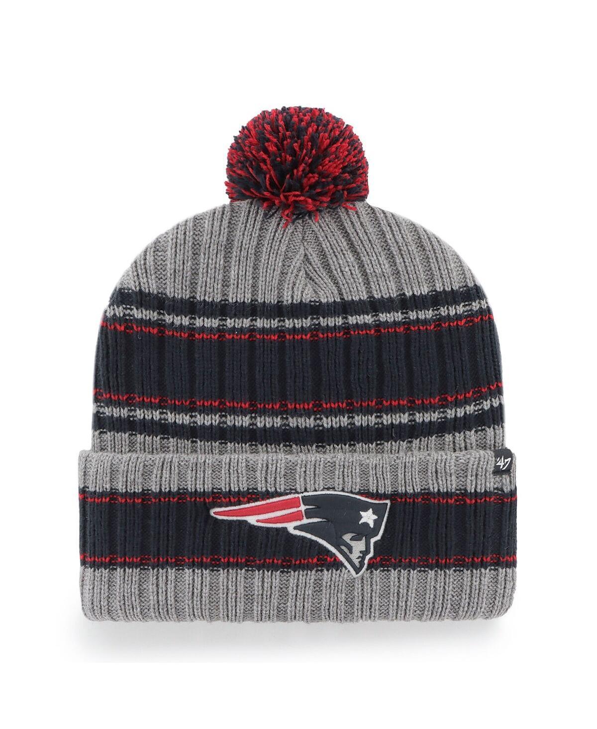 Mens 47 Graphite New England Patriots Rexford Cuffed Knit Hat with Pom Product Image