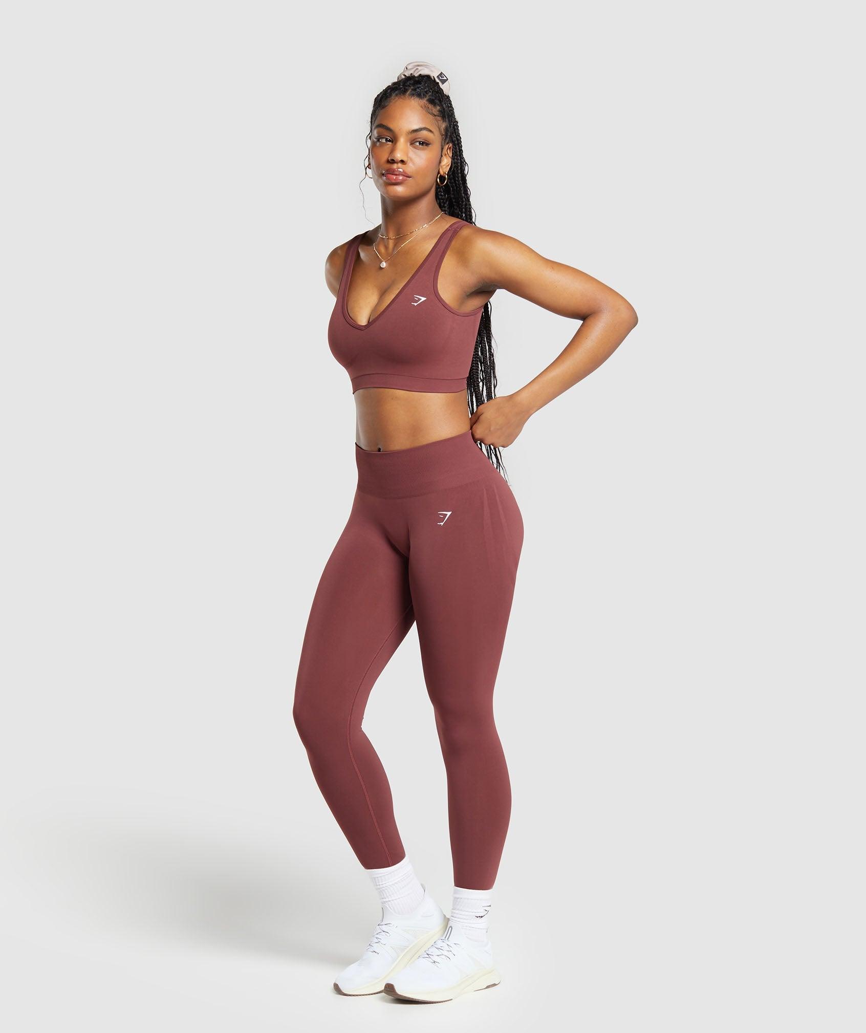 Gymshark Everyday Seamless Sports Bra - Burgundy Brown Female Product Image