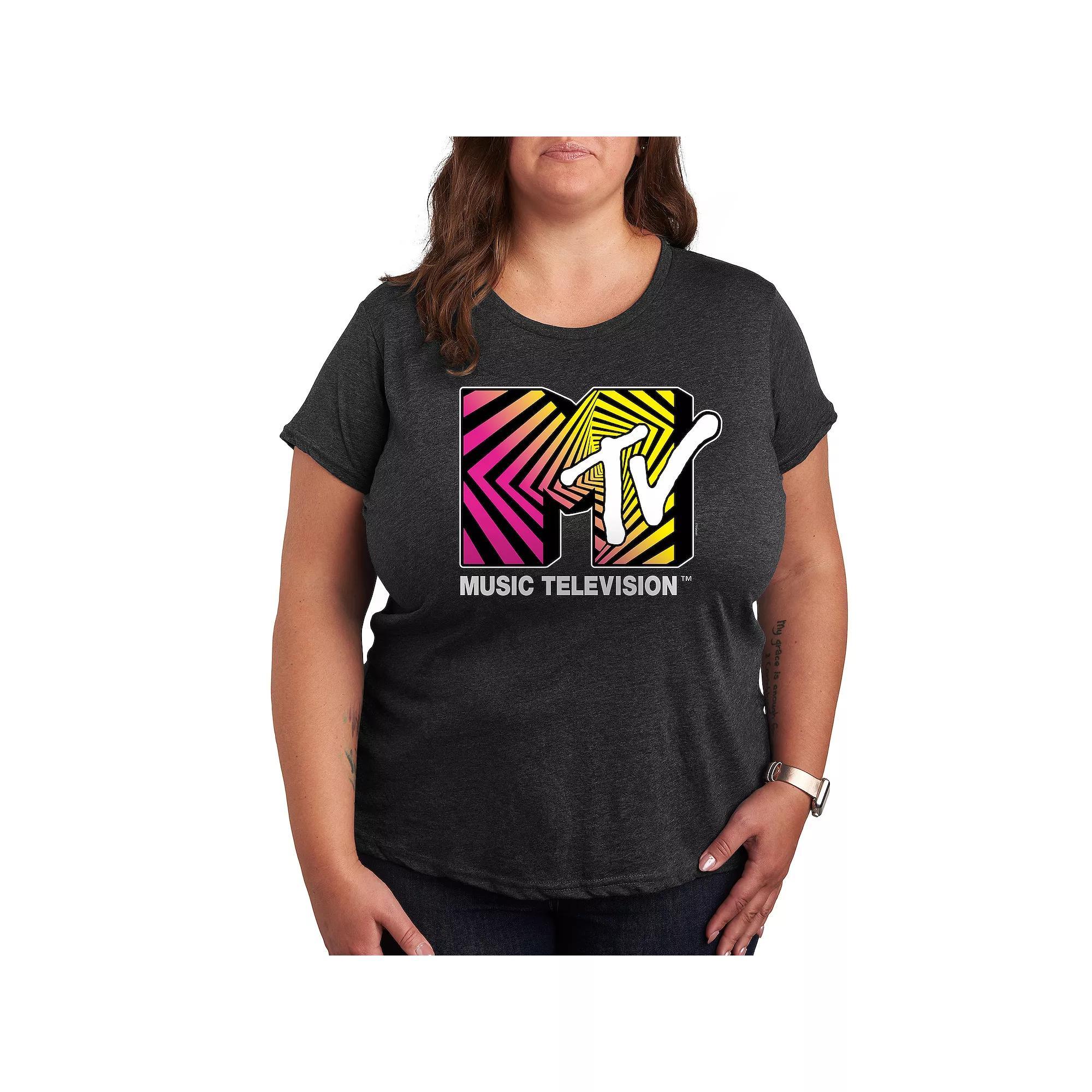 Plus MTV Optical 80s Graphic Tee, Women's,  Product Image