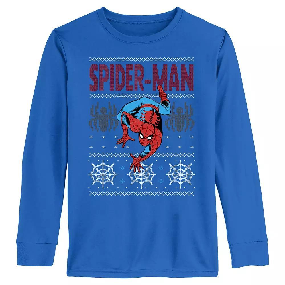 Boys 4-7 Spider-Man Christmas Sweater Long Sleeve Graphic Tee, Boy's,  Product Image