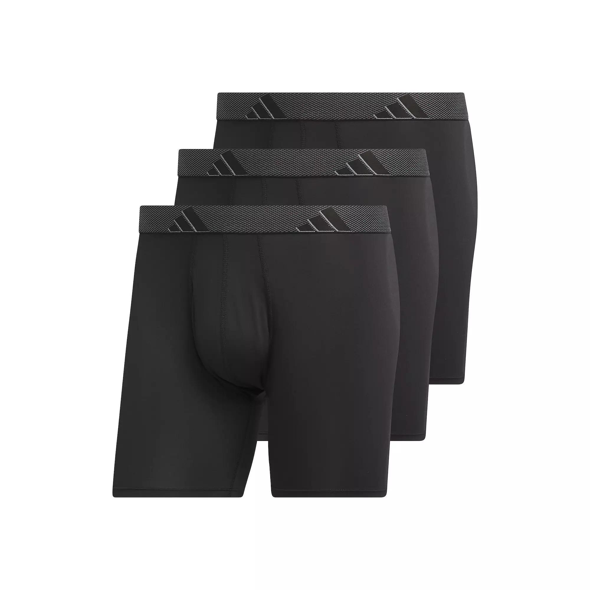 Big & Tall adidas 3-pack Microfiber Boxer Briefs, Men's, Size: 4XL, Black Product Image