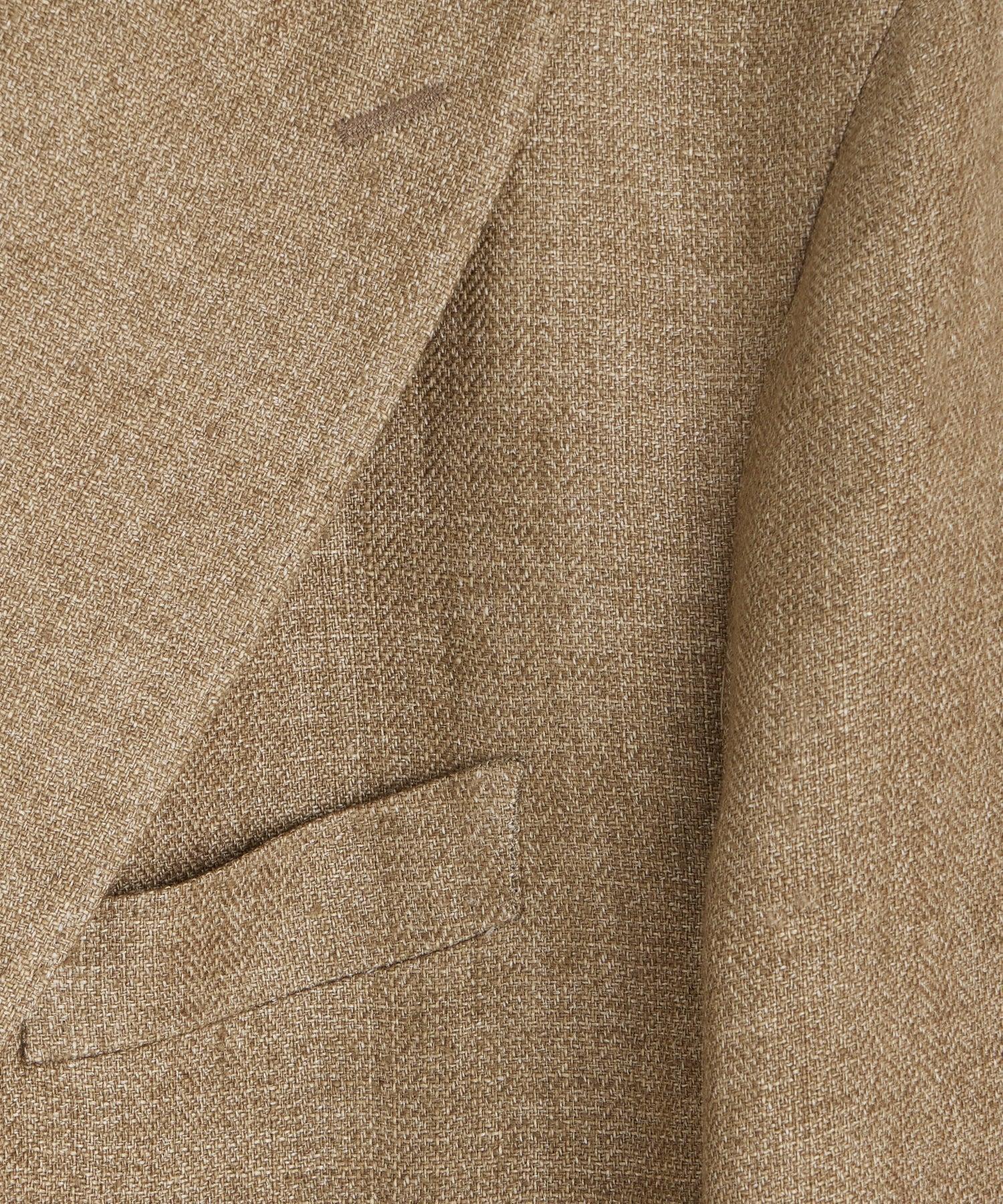 Italian Linen Double Breasted Jacket in Sand Product Image