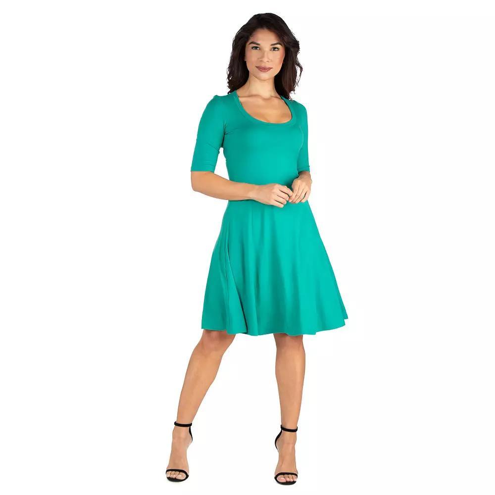 Women's 24seven Comfort Apparel Knee Length A-Line Dress,  Product Image