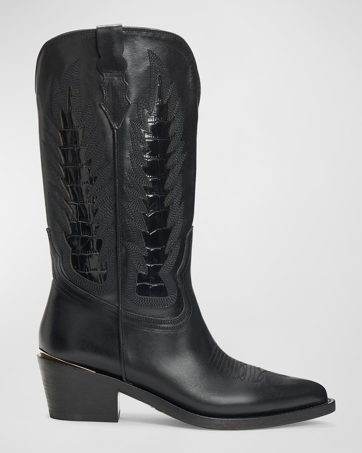 Whitney Mixed Leather Western Boots Product Image