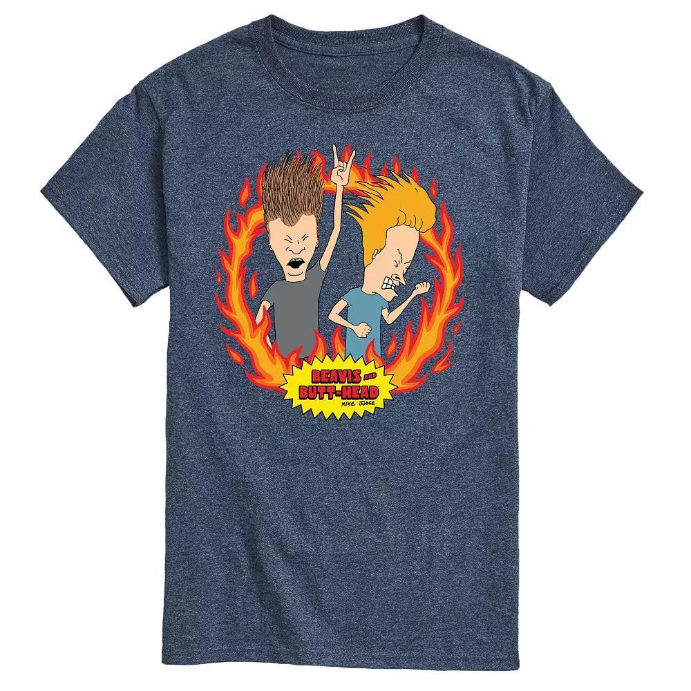 Big & Tall Beavis & Butthead Rock Flames Tee, Men's,  Product Image