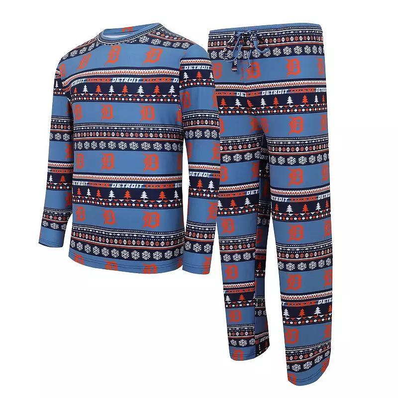 Men's Concepts Sport Navy Detroit Tigers Knit Ugly Sweater Long Sleeve Top & Pants Set, Size: 2XL, Blue Product Image