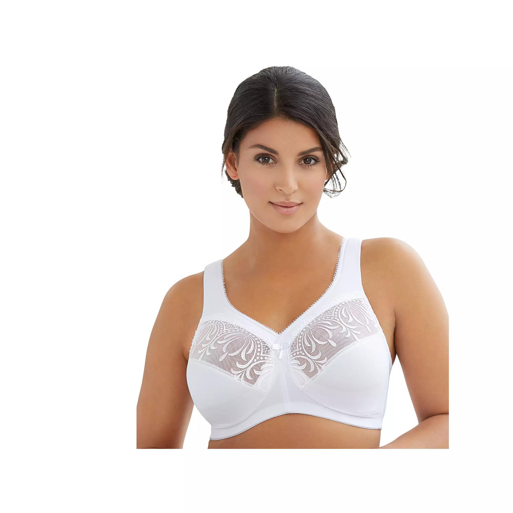 Glamorise Bra: MagicLift Embroidered Full-Figure Bra 1016 - Women's, Size: 56 I, White Product Image