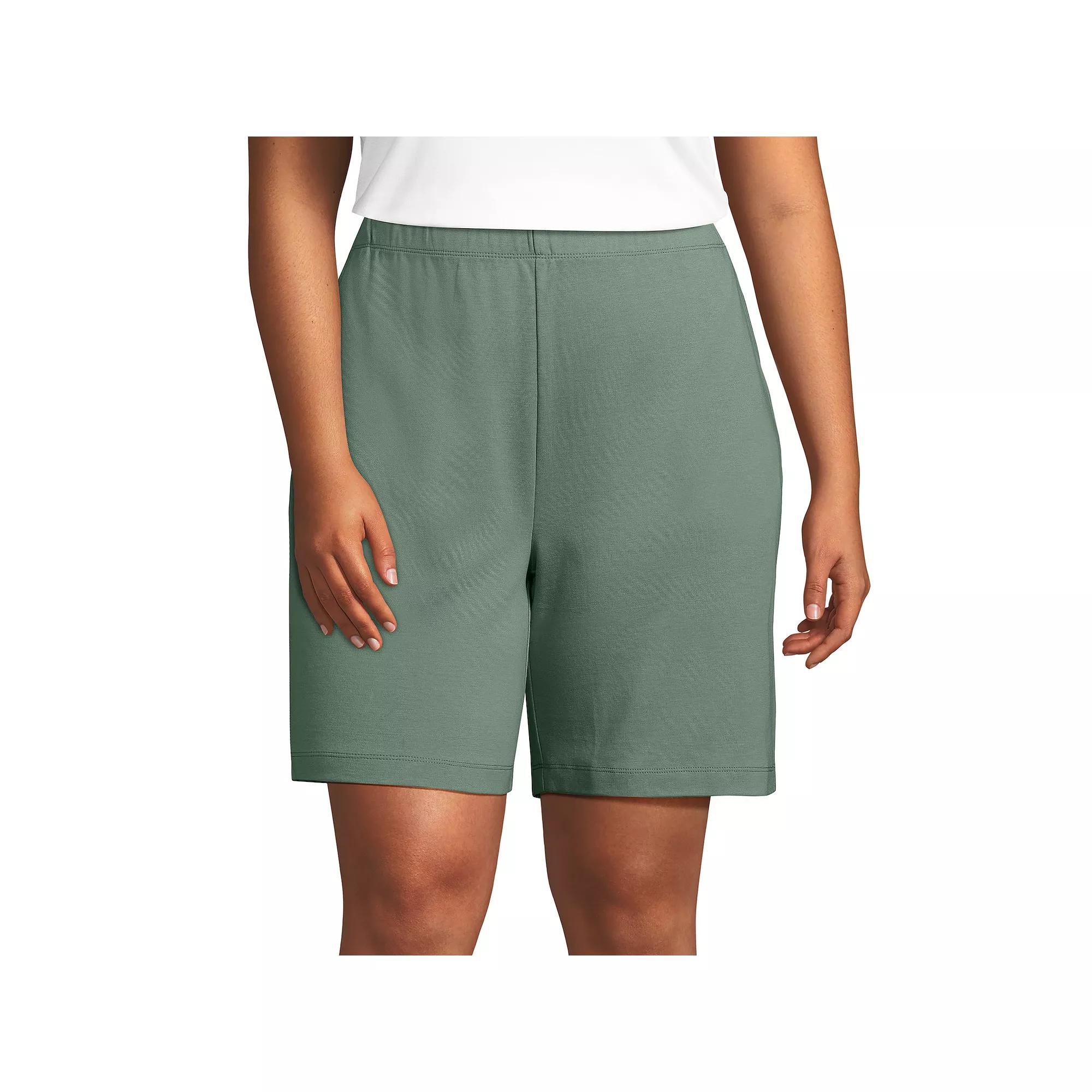Petite Lands' End Sport Knit Pull-On Shorts, Women's,  Product Image