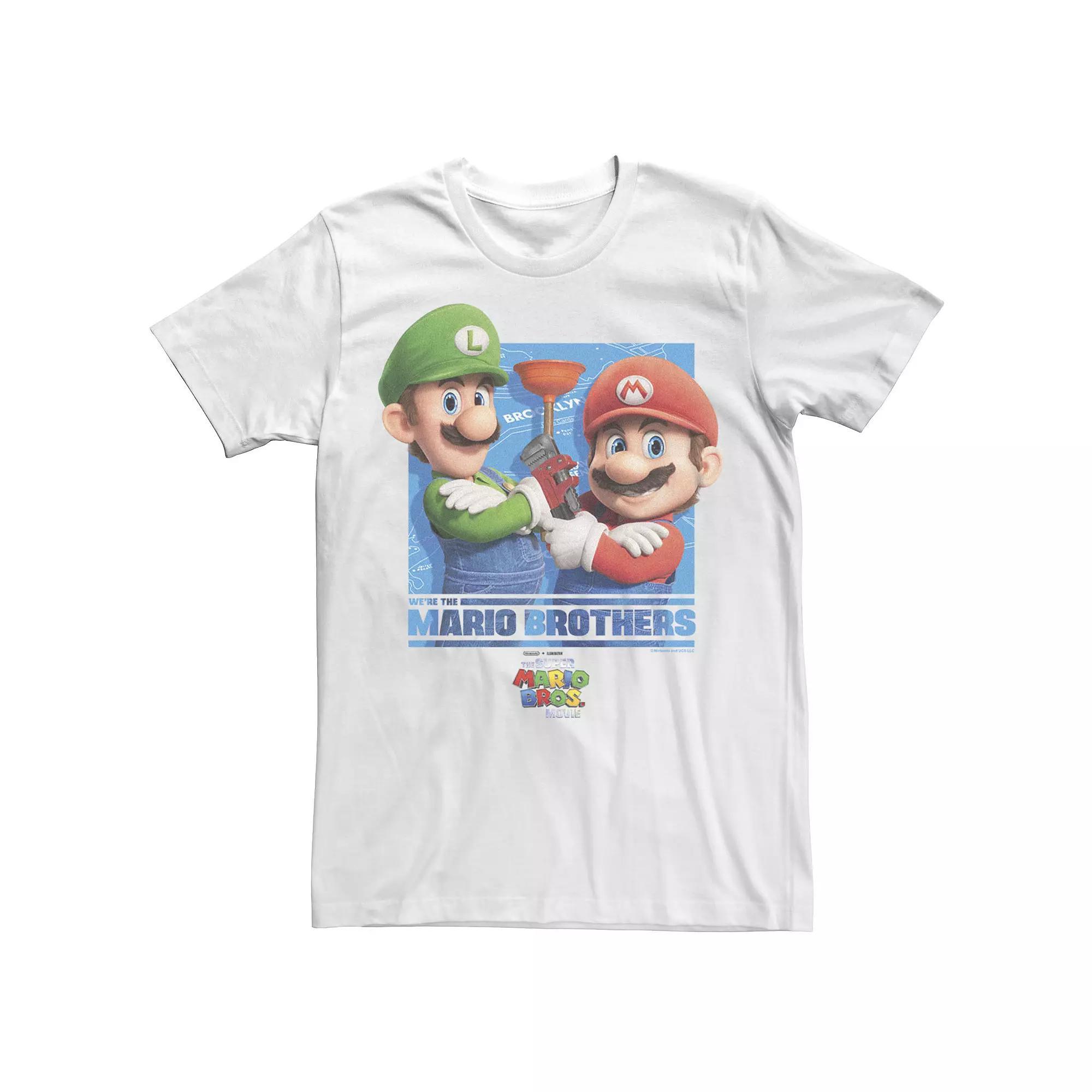 Men's The Super Mario Bros. Movie Plumber Brothers Graphic Tee, Size: XL, White Product Image