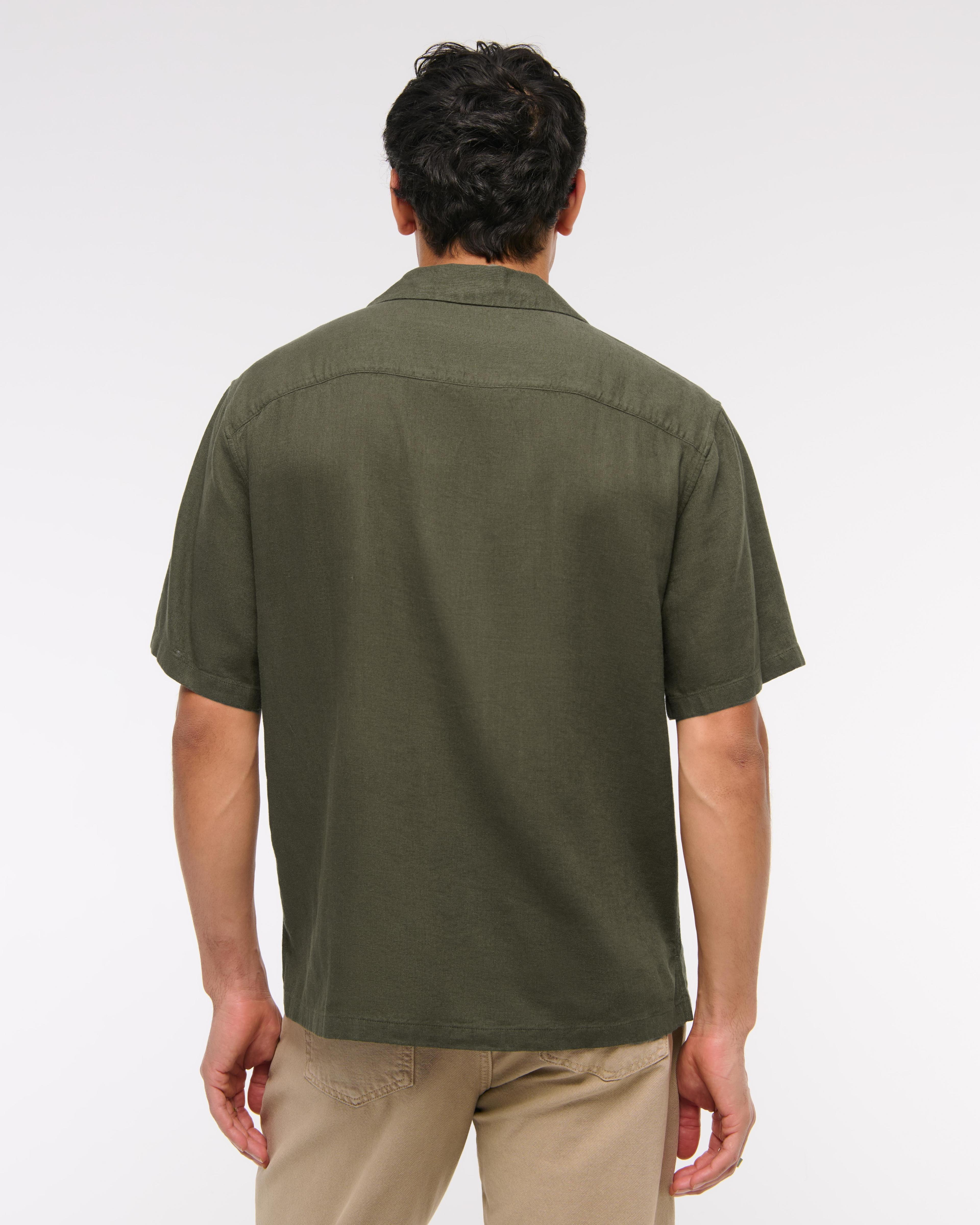 Camp Collar Summer Linen-Blend Shirt Product Image