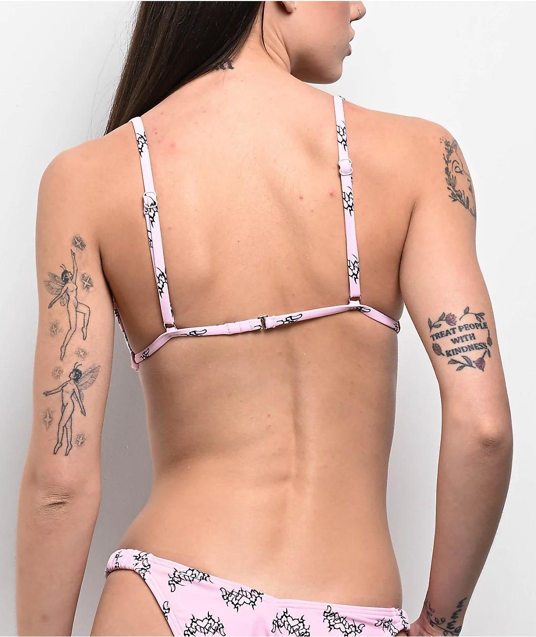 SWIXXZ Heart Flame Pink High Leg Bikini Bottom Product Image