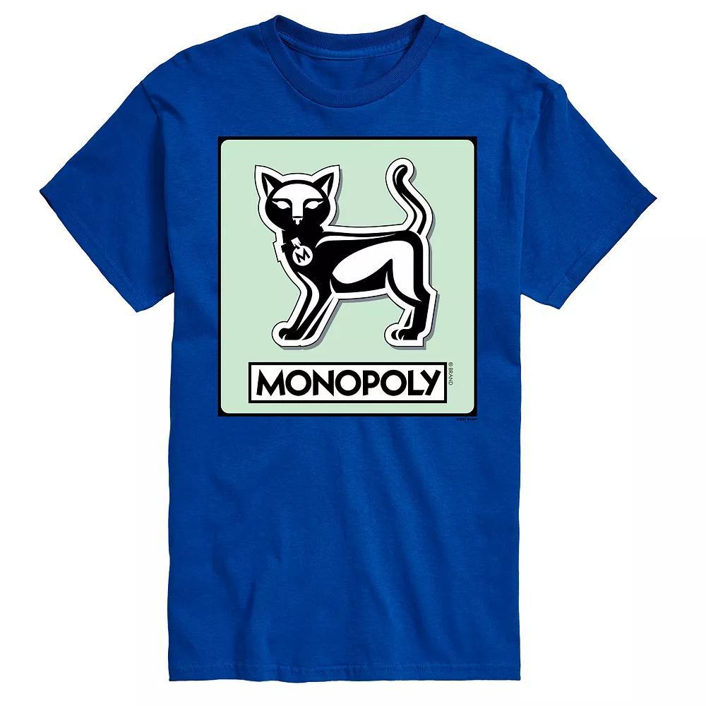 Men's Monopoly Cat Game Token Graphic Tee, Size: XL, Grey Product Image