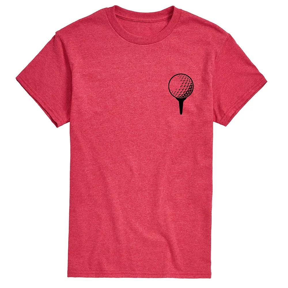 Men's Golf Ball on Tee Graphic Tee, Size: Large, Red Product Image