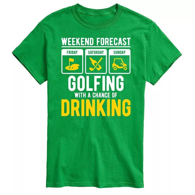 Men's Weekend Forecast Golfing Graphic Tee, Size: XL, Green Product Image